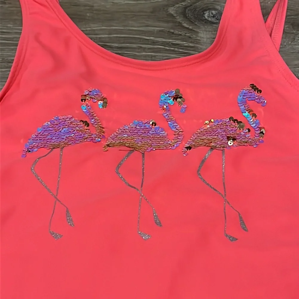 Gap Kids One Piece Flamingo Sequin Bathing Suit